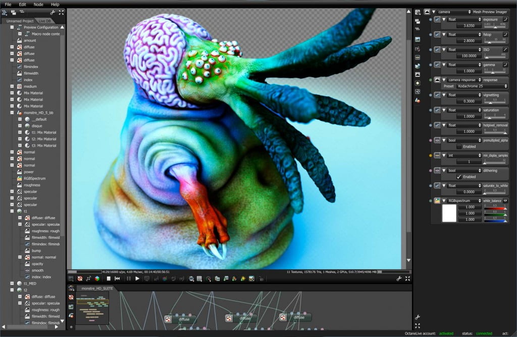 Octane Render Le rendu dans Octane est extrêmement rapide.