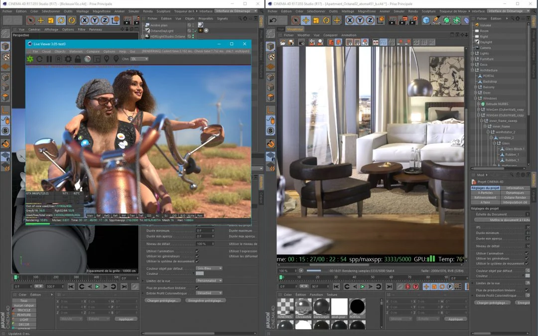 Octane, Cinema 4D et les instances de rendu