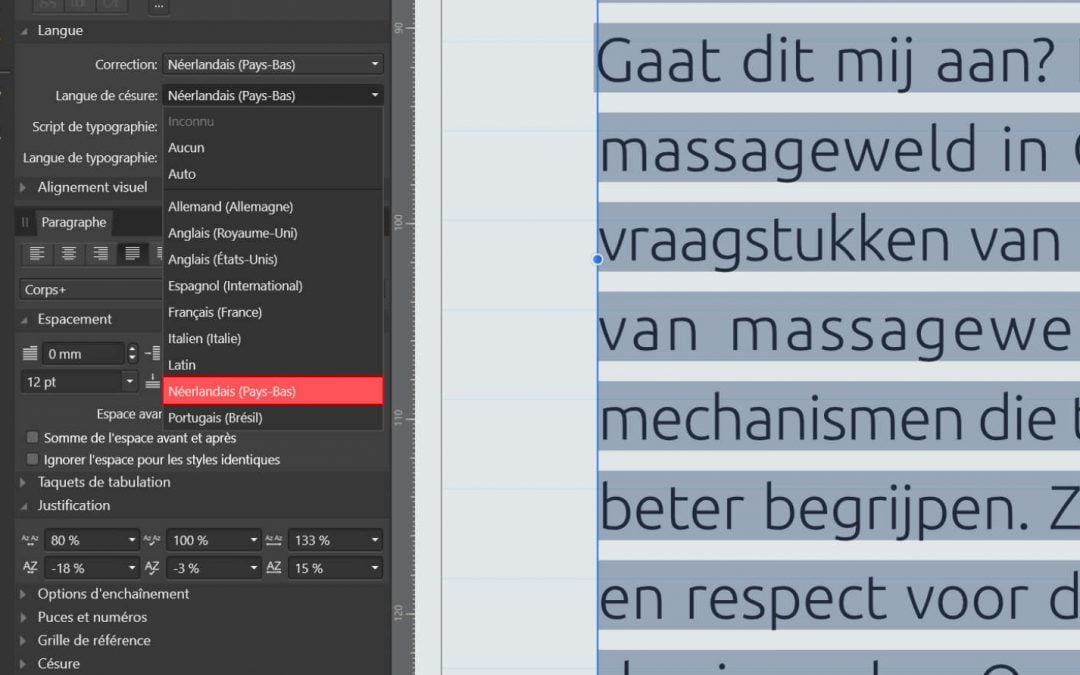 Affinity et les césures de langues non supportées nativement comme le néerlandais